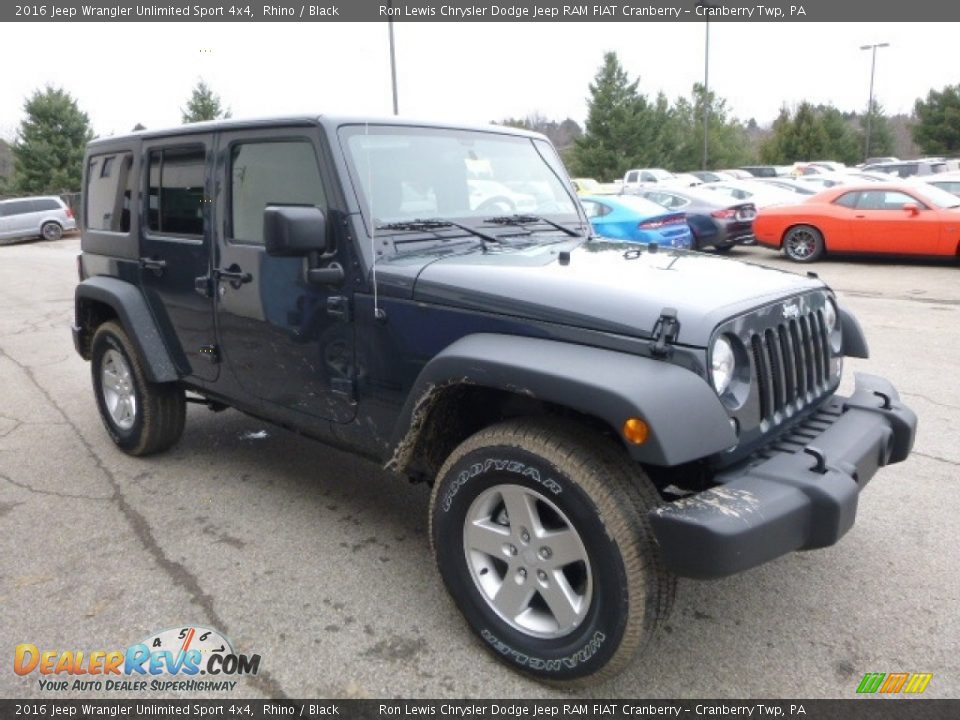 2016 Jeep Wrangler Unlimited Sport 4x4 Rhino / Black Photo #10