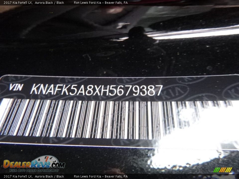 2017 Kia Forte5 LX Aurora Black / Black Photo #16