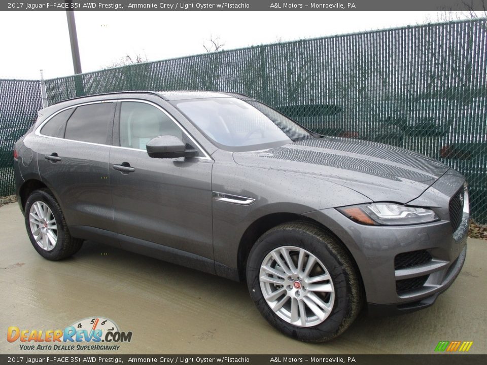 2017 Jaguar F-PACE 35t AWD Prestige Ammonite Grey / Light Oyster w/Pistachio Photo #1