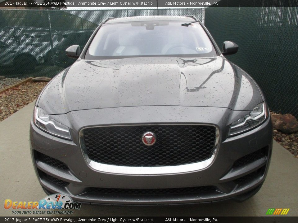 2017 Jaguar F-PACE 35t AWD Prestige Ammonite Grey / Light Oyster w/Pistachio Photo #7
