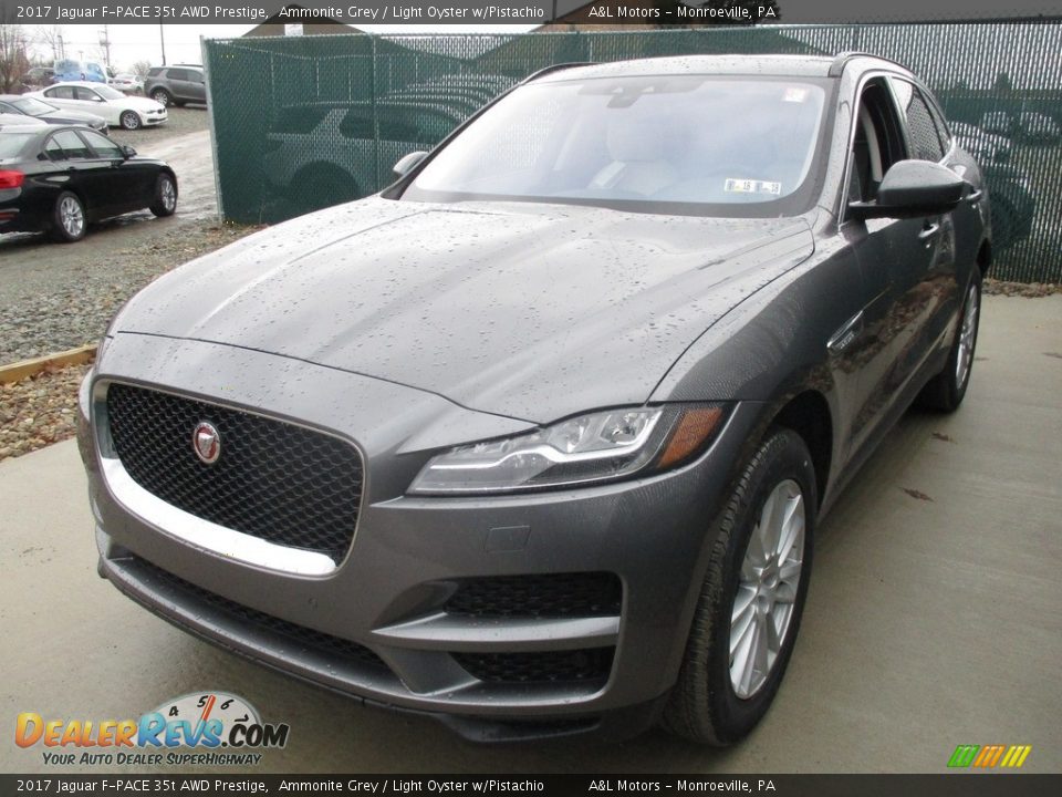 2017 Jaguar F-PACE 35t AWD Prestige Ammonite Grey / Light Oyster w/Pistachio Photo #8