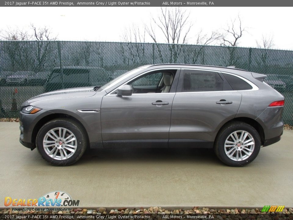 2017 Jaguar F-PACE 35t AWD Prestige Ammonite Grey / Light Oyster w/Pistachio Photo #9