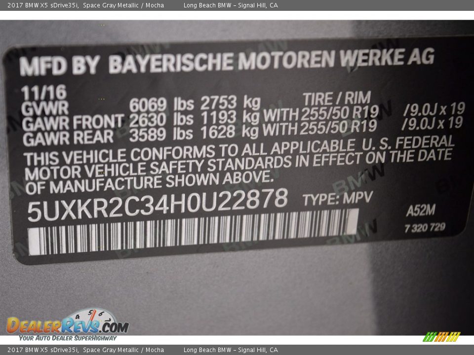 2017 BMW X5 sDrive35i Space Gray Metallic / Mocha Photo #15