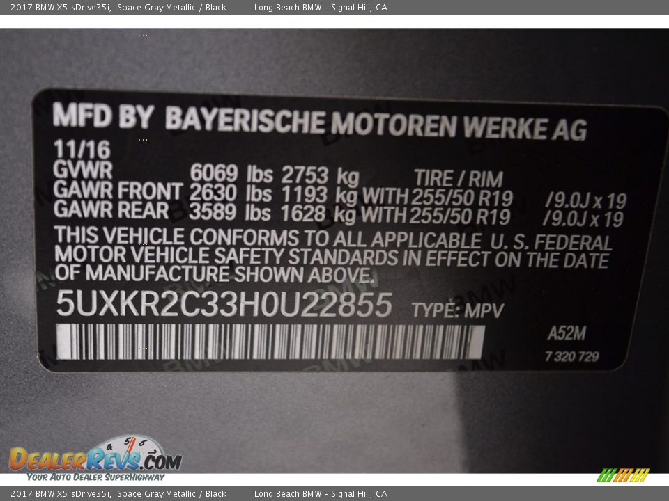 2017 BMW X5 sDrive35i Space Gray Metallic / Black Photo #15