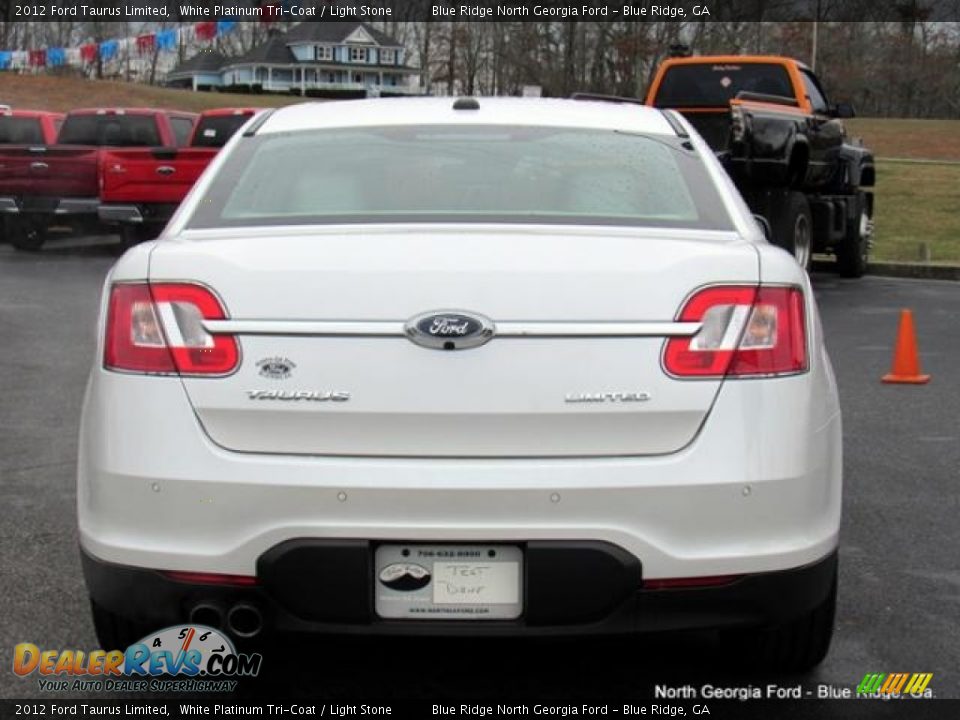 2012 Ford Taurus Limited White Platinum Tri-Coat / Light Stone Photo #4