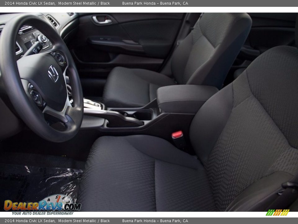 2014 Honda Civic LX Sedan Modern Steel Metallic / Black Photo #3