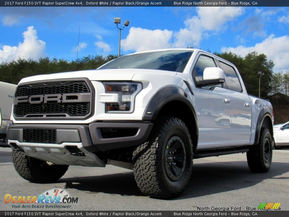 2017 Ford F150 SVT Raptor SuperCrew 4x4 Oxford White / Raptor Black/Orange Accent Photo #1