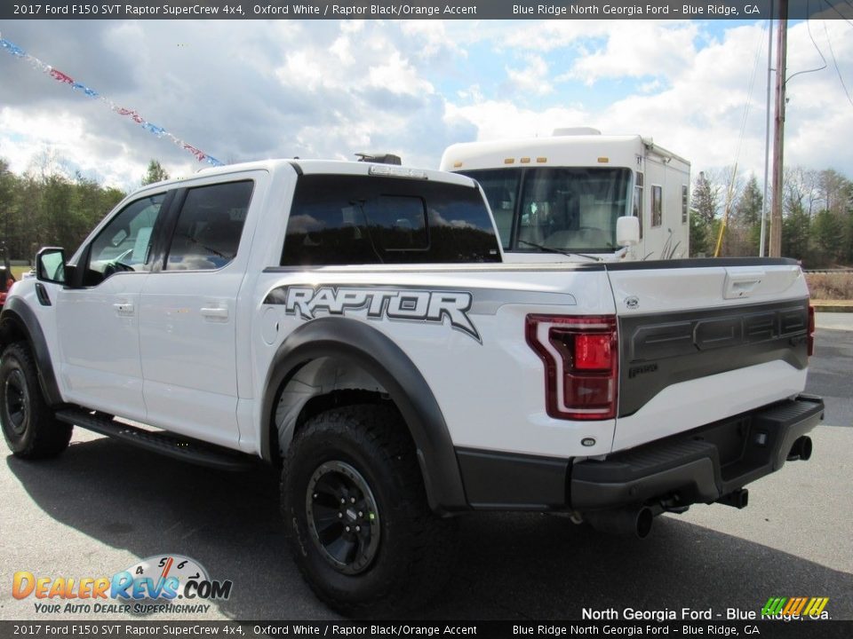 2017 Ford F150 SVT Raptor SuperCrew 4x4 Oxford White / Raptor Black/Orange Accent Photo #3