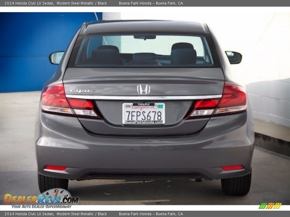 2014 Honda Civic LX Sedan Modern Steel Metallic / Black Photo #9