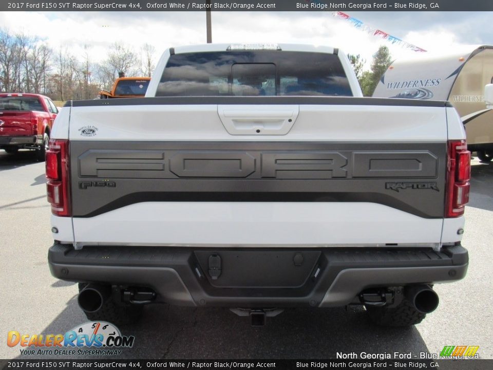 2017 Ford F150 SVT Raptor SuperCrew 4x4 Oxford White / Raptor Black/Orange Accent Photo #4