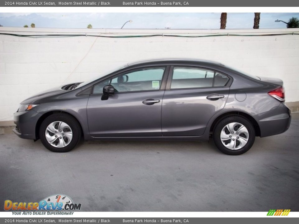 2014 Honda Civic LX Sedan Modern Steel Metallic / Black Photo #10