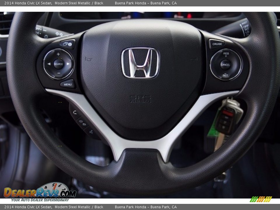 2014 Honda Civic LX Sedan Modern Steel Metallic / Black Photo #11