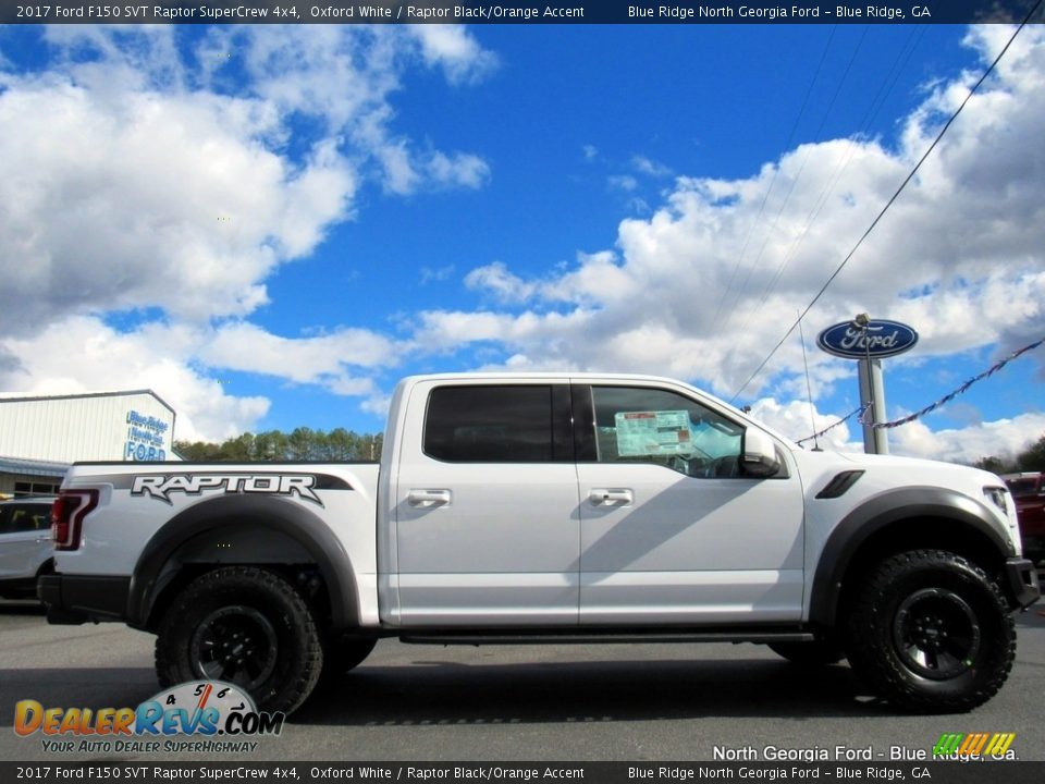 2017 Ford F150 SVT Raptor SuperCrew 4x4 Oxford White / Raptor Black/Orange Accent Photo #6