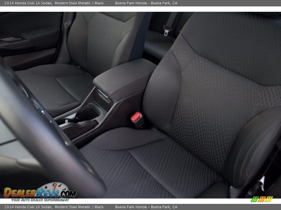 2014 Honda Civic LX Sedan Modern Steel Metallic / Black Photo #12