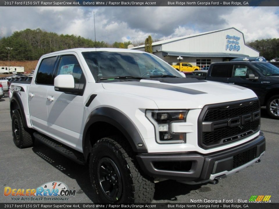 2017 Ford F150 SVT Raptor SuperCrew 4x4 Oxford White / Raptor Black/Orange Accent Photo #7