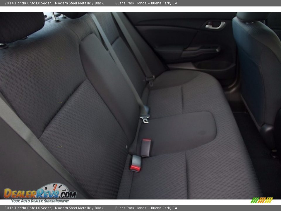 2014 Honda Civic LX Sedan Modern Steel Metallic / Black Photo #14