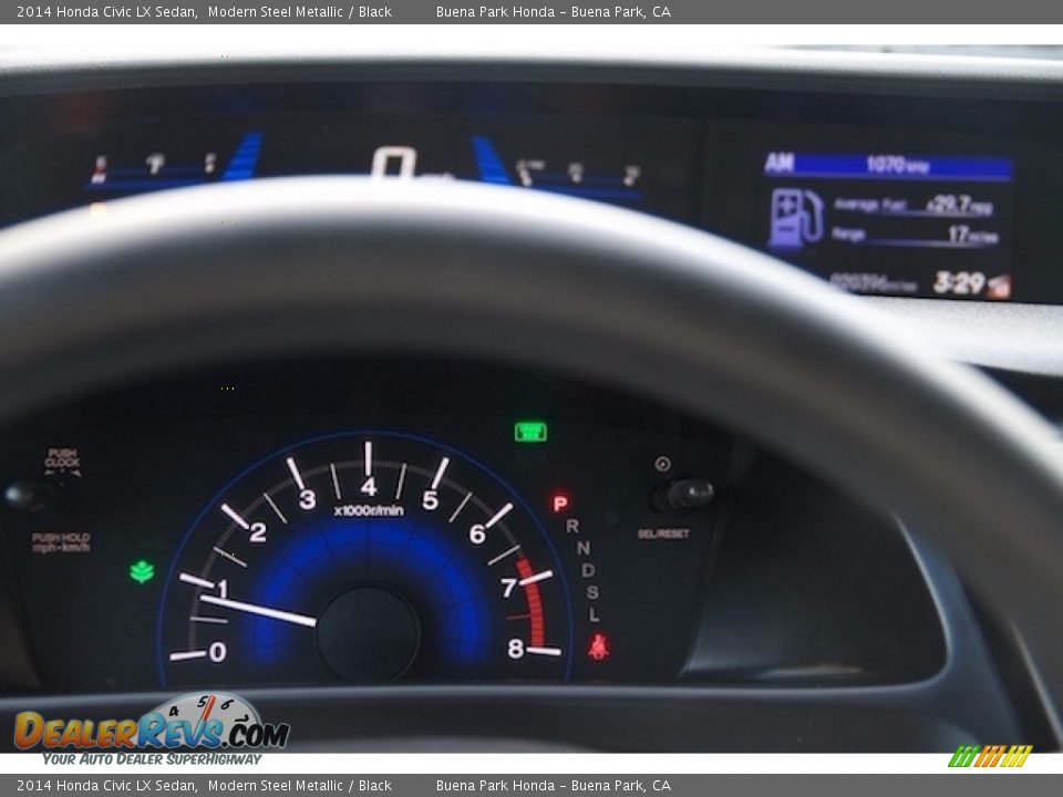 2014 Honda Civic LX Sedan Modern Steel Metallic / Black Photo #18