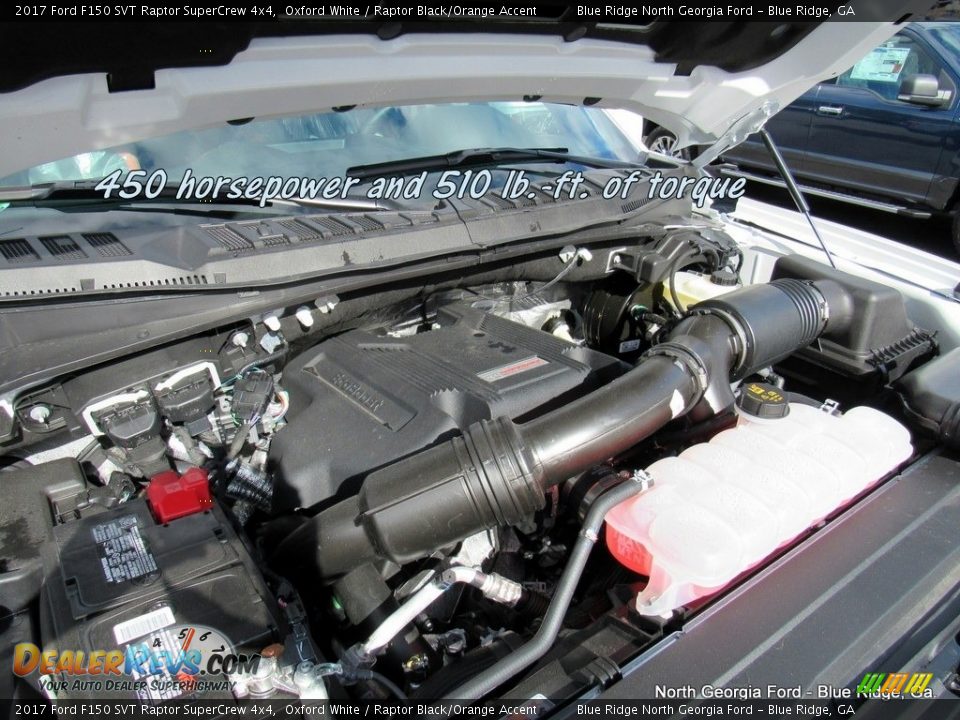 2017 Ford F150 SVT Raptor SuperCrew 4x4 Oxford White / Raptor Black/Orange Accent Photo #12