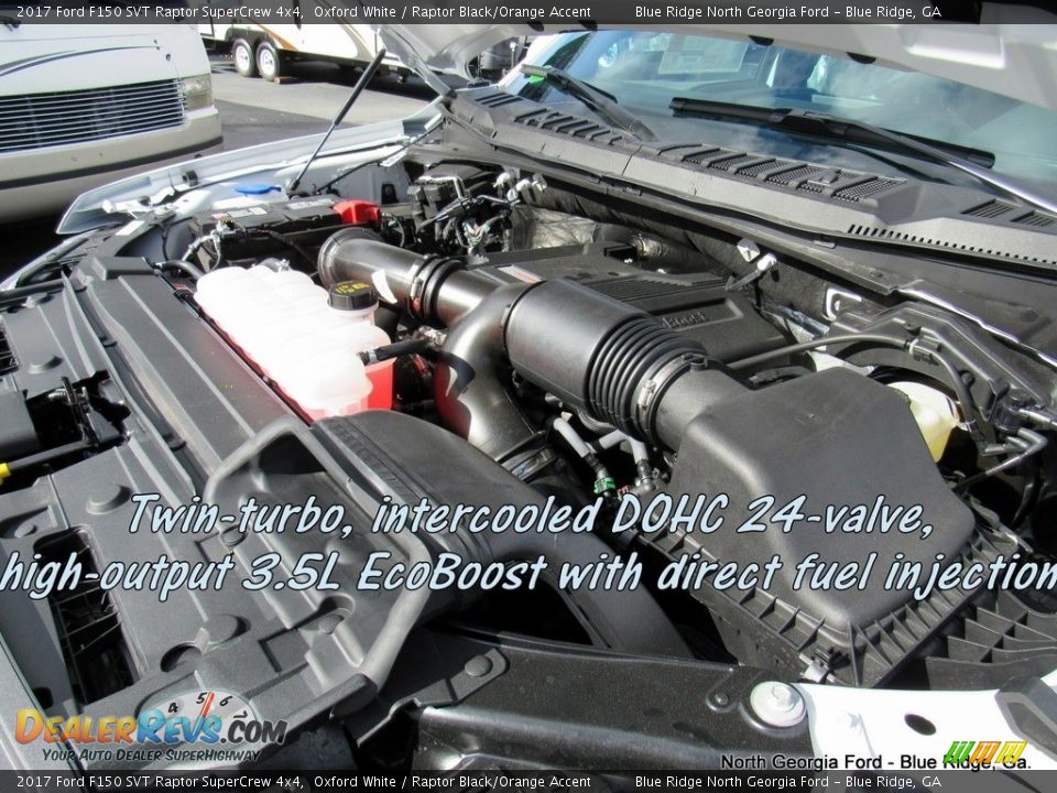 2017 Ford F150 SVT Raptor SuperCrew 4x4 Oxford White / Raptor Black/Orange Accent Photo #13