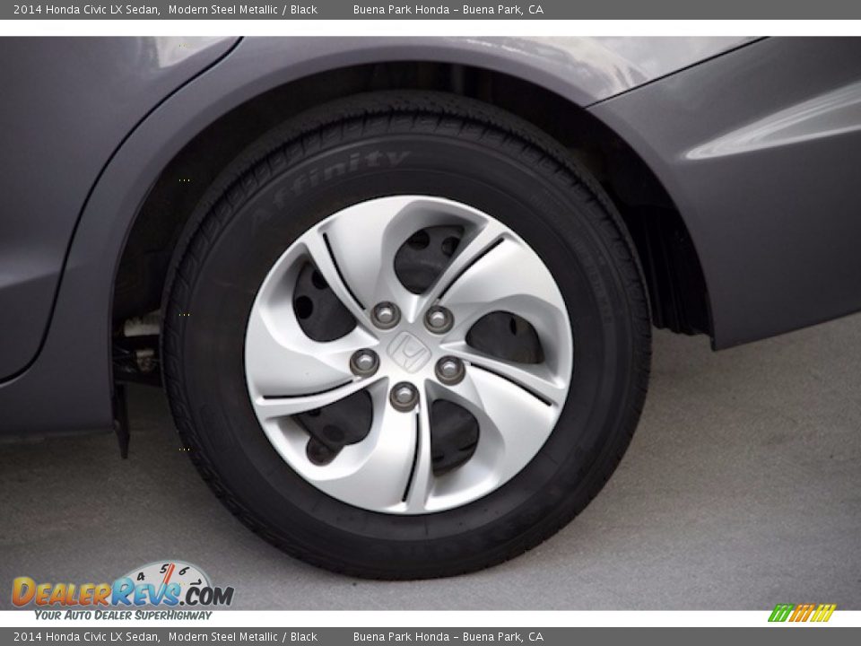 2014 Honda Civic LX Sedan Modern Steel Metallic / Black Photo #25