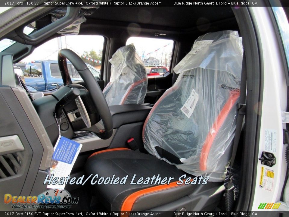 2017 Ford F150 SVT Raptor SuperCrew 4x4 Oxford White / Raptor Black/Orange Accent Photo #14