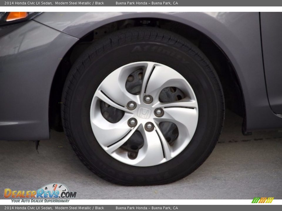2014 Honda Civic LX Sedan Modern Steel Metallic / Black Photo #26