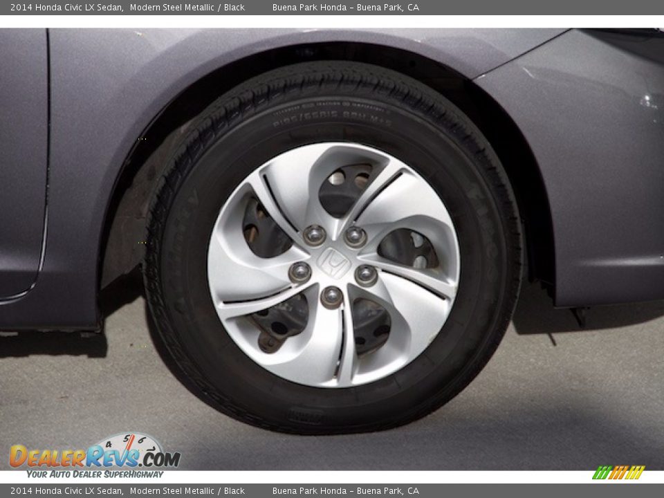2014 Honda Civic LX Sedan Modern Steel Metallic / Black Photo #27