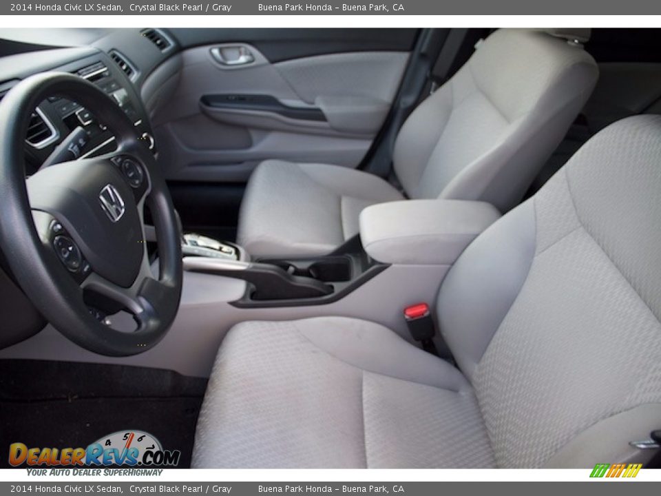2014 Honda Civic LX Sedan Crystal Black Pearl / Gray Photo #3