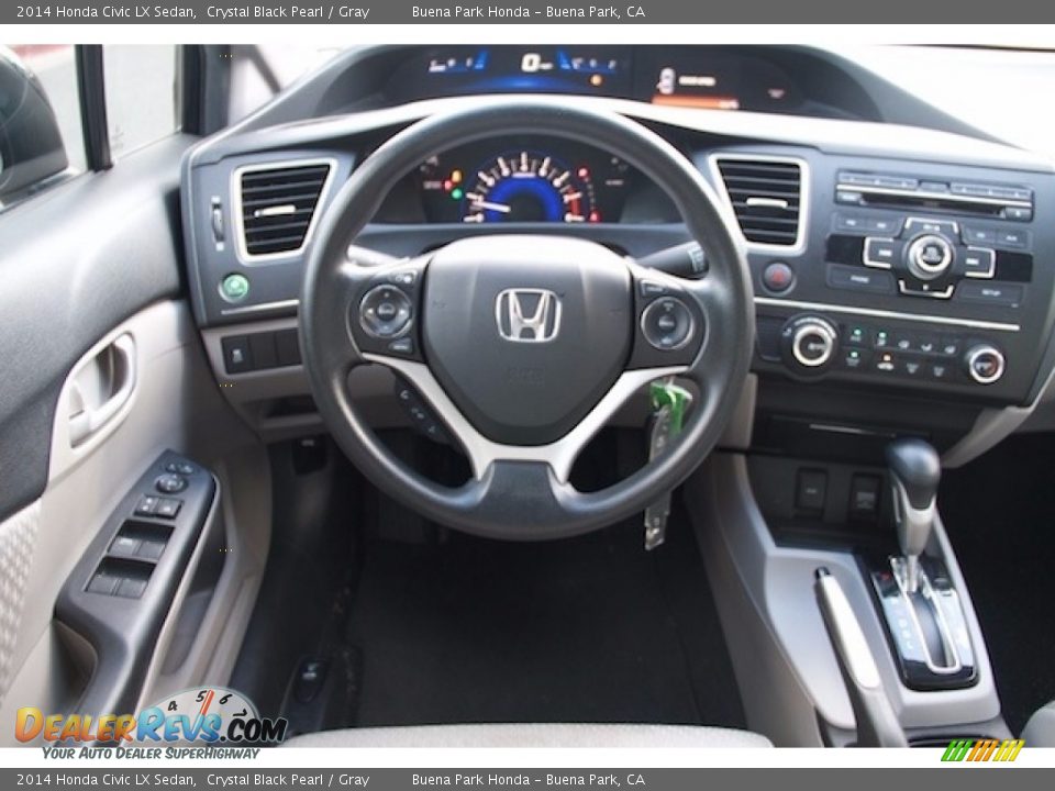 2014 Honda Civic LX Sedan Crystal Black Pearl / Gray Photo #5