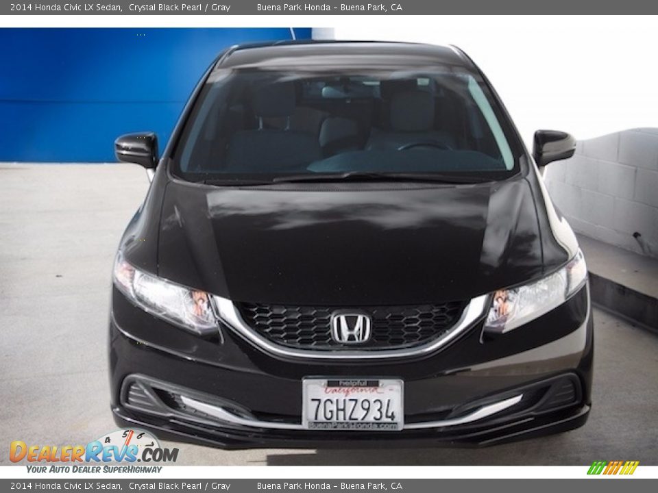 2014 Honda Civic LX Sedan Crystal Black Pearl / Gray Photo #7