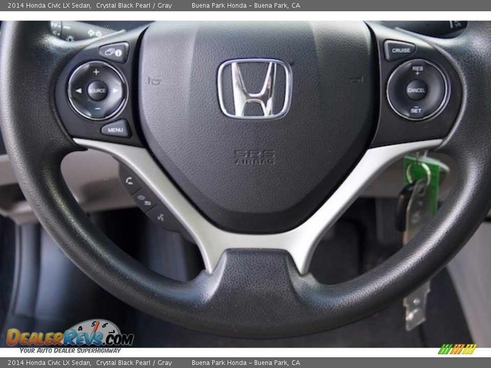 2014 Honda Civic LX Sedan Crystal Black Pearl / Gray Photo #11