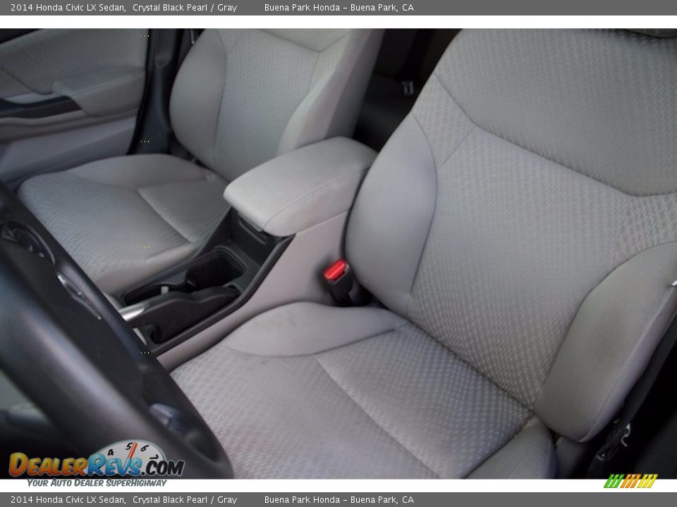 2014 Honda Civic LX Sedan Crystal Black Pearl / Gray Photo #12