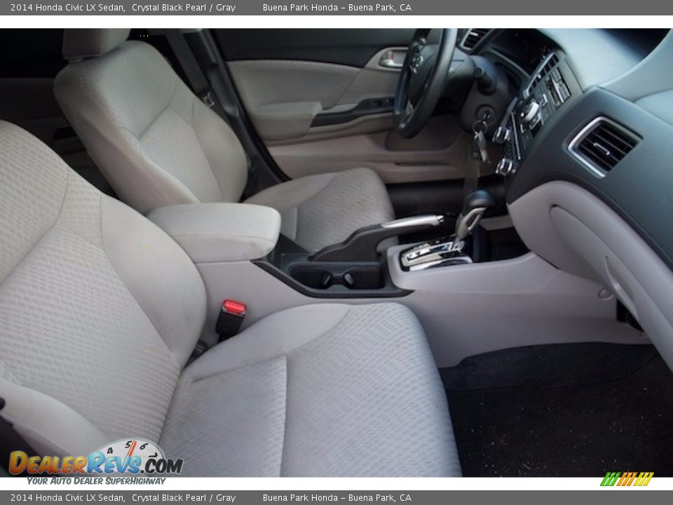 2014 Honda Civic LX Sedan Crystal Black Pearl / Gray Photo #16