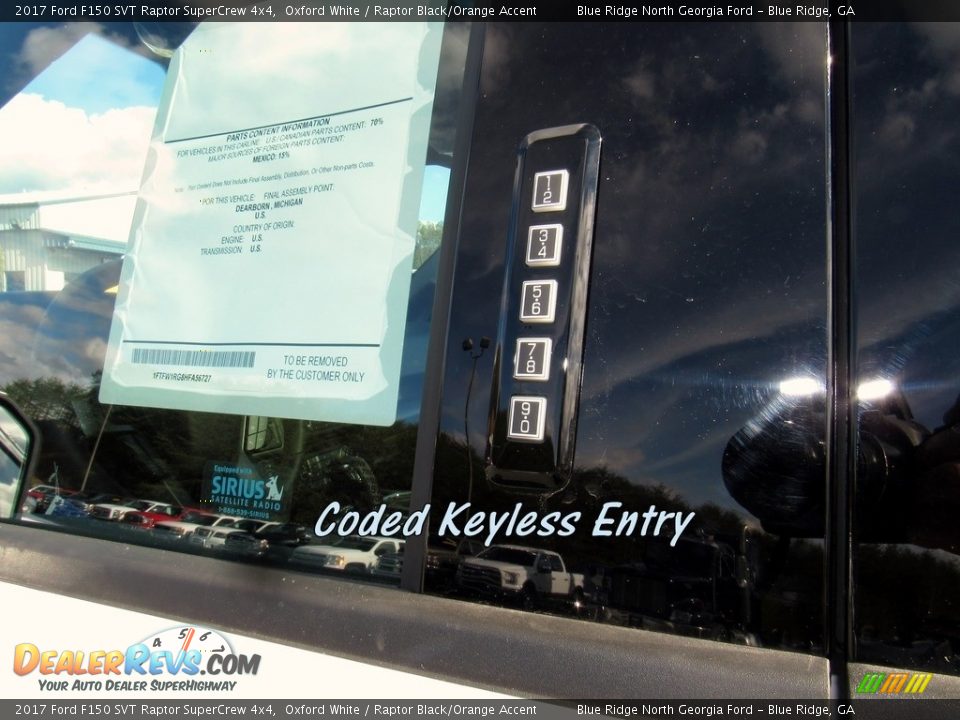 2017 Ford F150 SVT Raptor SuperCrew 4x4 Oxford White / Raptor Black/Orange Accent Photo #35