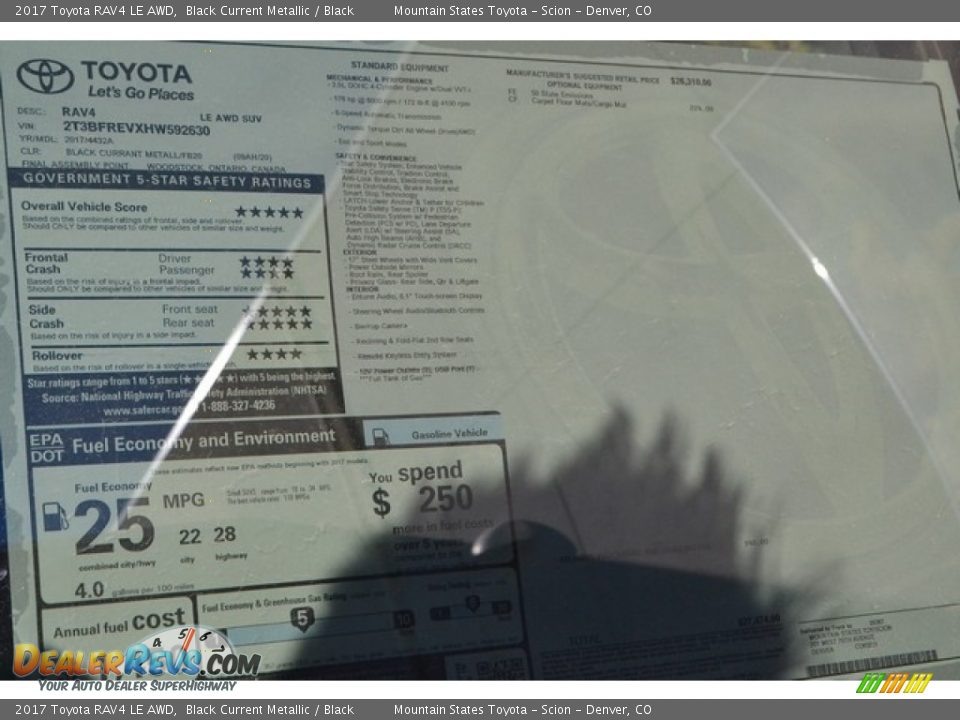 2017 Toyota RAV4 LE AWD Black Current Metallic / Black Photo #10