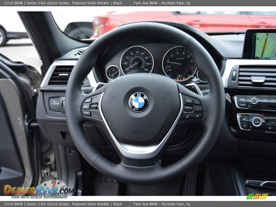 2016 BMW 3 Series 340i xDrive Sedan Platinum Silver Metallic / Black Photo #18