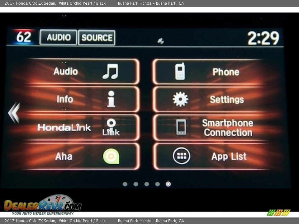 2017 Honda Civic EX Sedan White Orchid Pearl / Black Photo #16