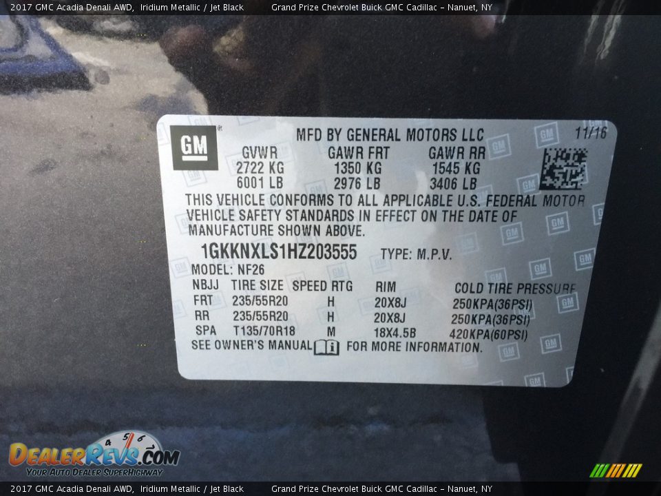 2017 GMC Acadia Denali AWD Iridium Metallic / Jet Black Photo #11