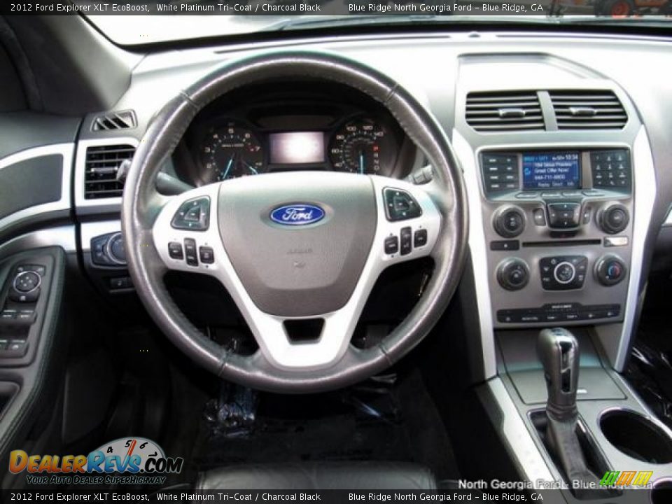 2012 Ford Explorer XLT EcoBoost White Platinum Tri-Coat / Charcoal Black Photo #17