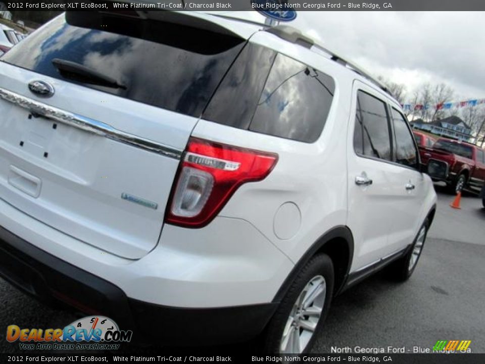 2012 Ford Explorer XLT EcoBoost White Platinum Tri-Coat / Charcoal Black Photo #35