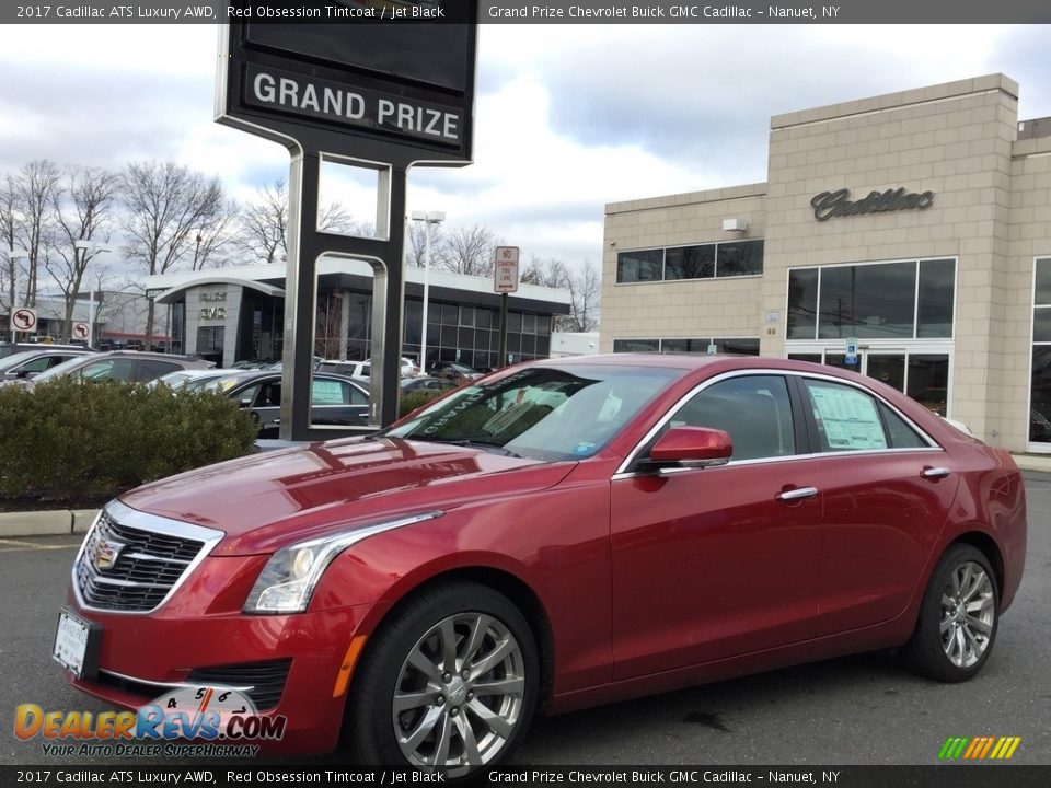 2017 Cadillac ATS Luxury AWD Red Obsession Tintcoat / Jet Black Photo #2