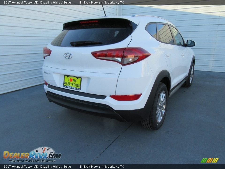 2017 Hyundai Tucson SE Dazzling White / Beige Photo #4
