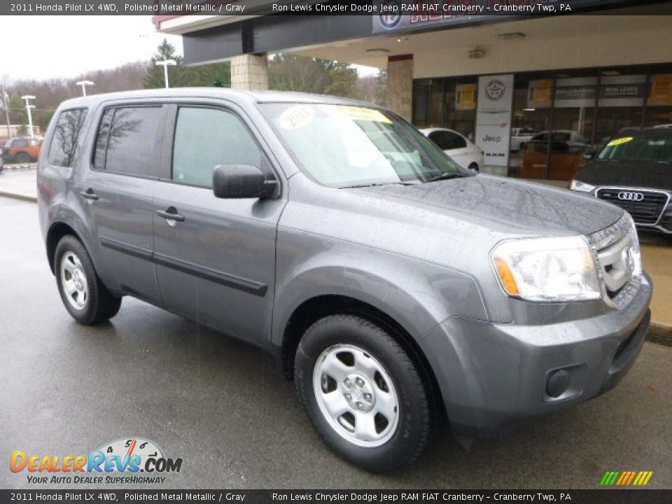 2011 Honda Pilot LX 4WD Polished Metal Metallic / Gray Photo #8