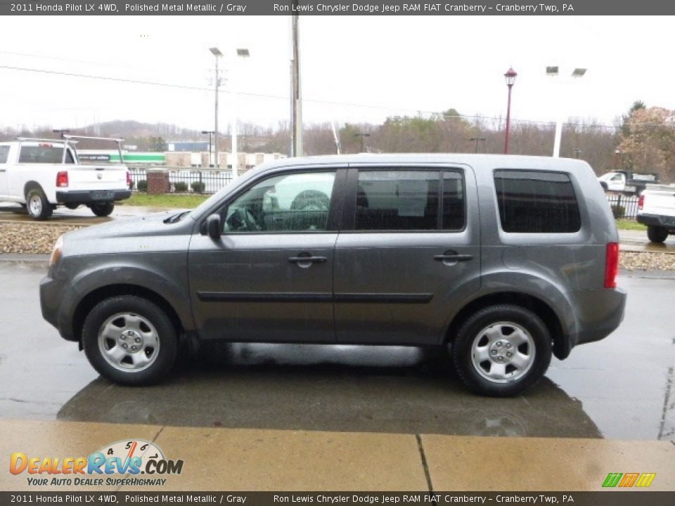 2011 Honda Pilot LX 4WD Polished Metal Metallic / Gray Photo #11