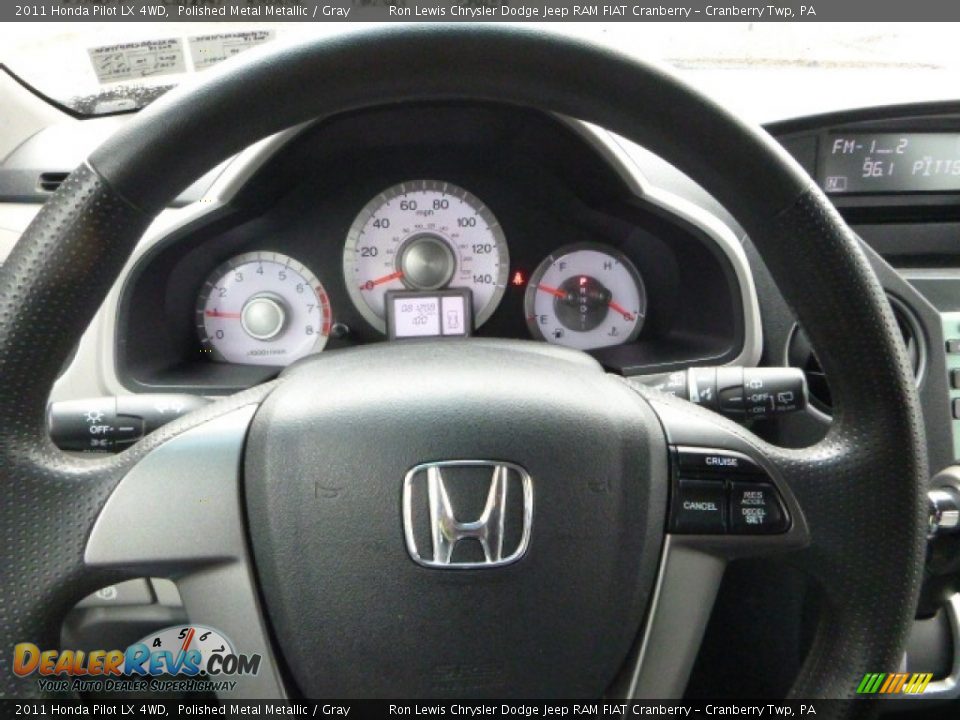 2011 Honda Pilot LX 4WD Polished Metal Metallic / Gray Photo #19