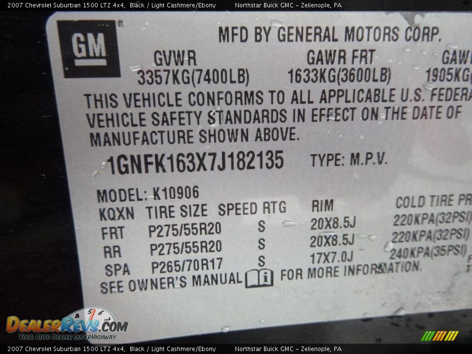 2007 Chevrolet Suburban 1500 LTZ 4x4 Black / Light Cashmere/Ebony Photo #23