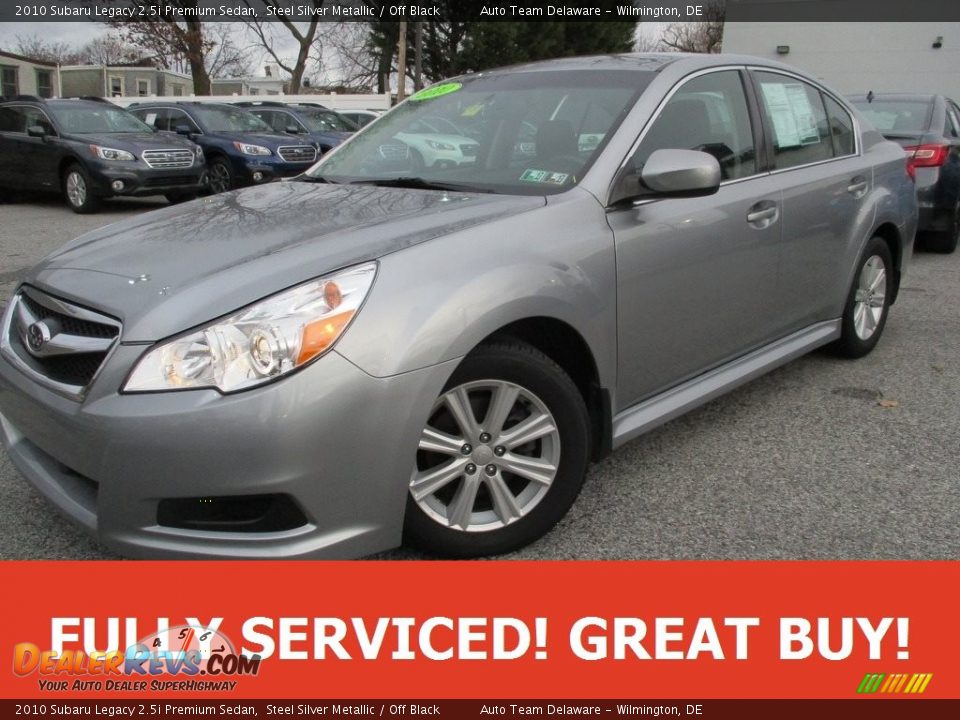 2010 Subaru Legacy 2.5i Premium Sedan Steel Silver Metallic / Off Black Photo #1