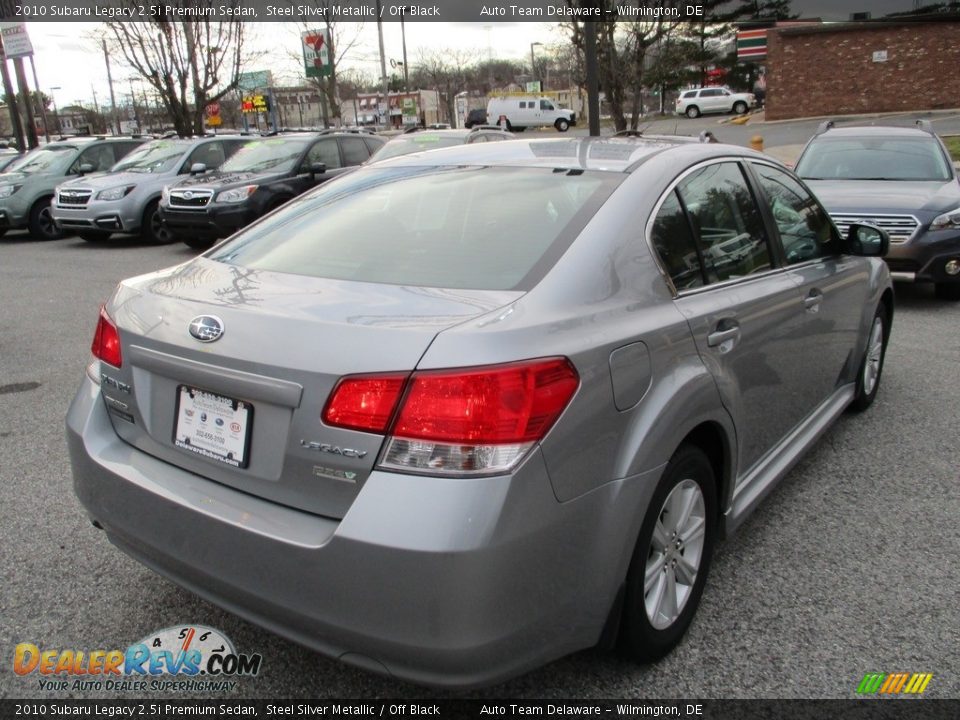 2010 Subaru Legacy 2.5i Premium Sedan Steel Silver Metallic / Off Black Photo #4