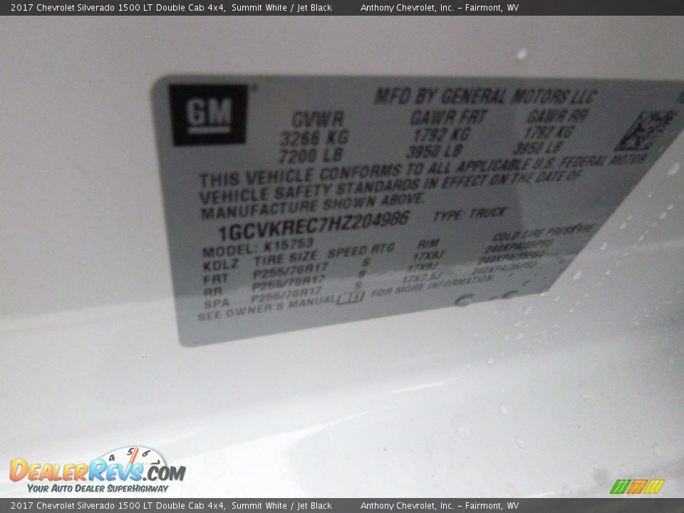 2017 Chevrolet Silverado 1500 LT Double Cab 4x4 Summit White / Jet Black Photo #17