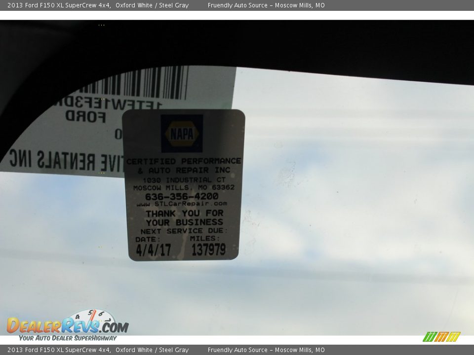 2013 Ford F150 XL SuperCrew 4x4 Oxford White / Steel Gray Photo #6